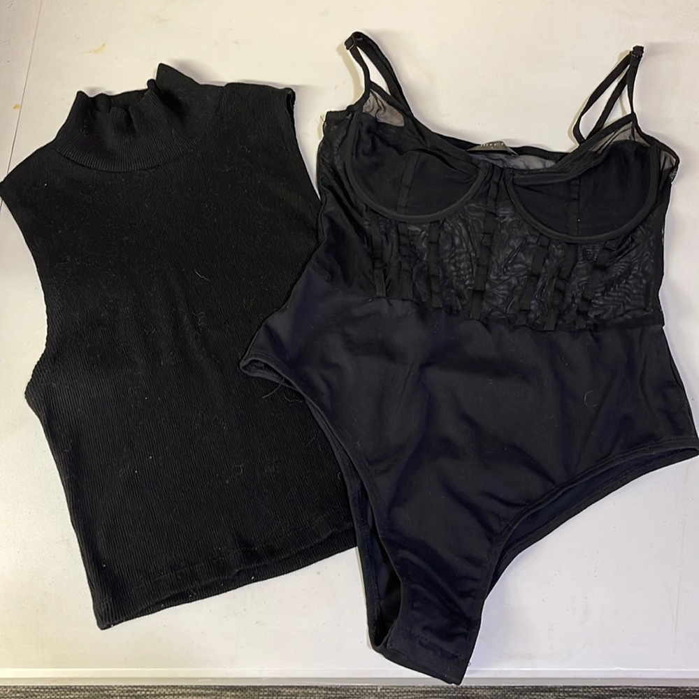 Forever 21 & White Fox Bodysuit (2) Tops Both Large